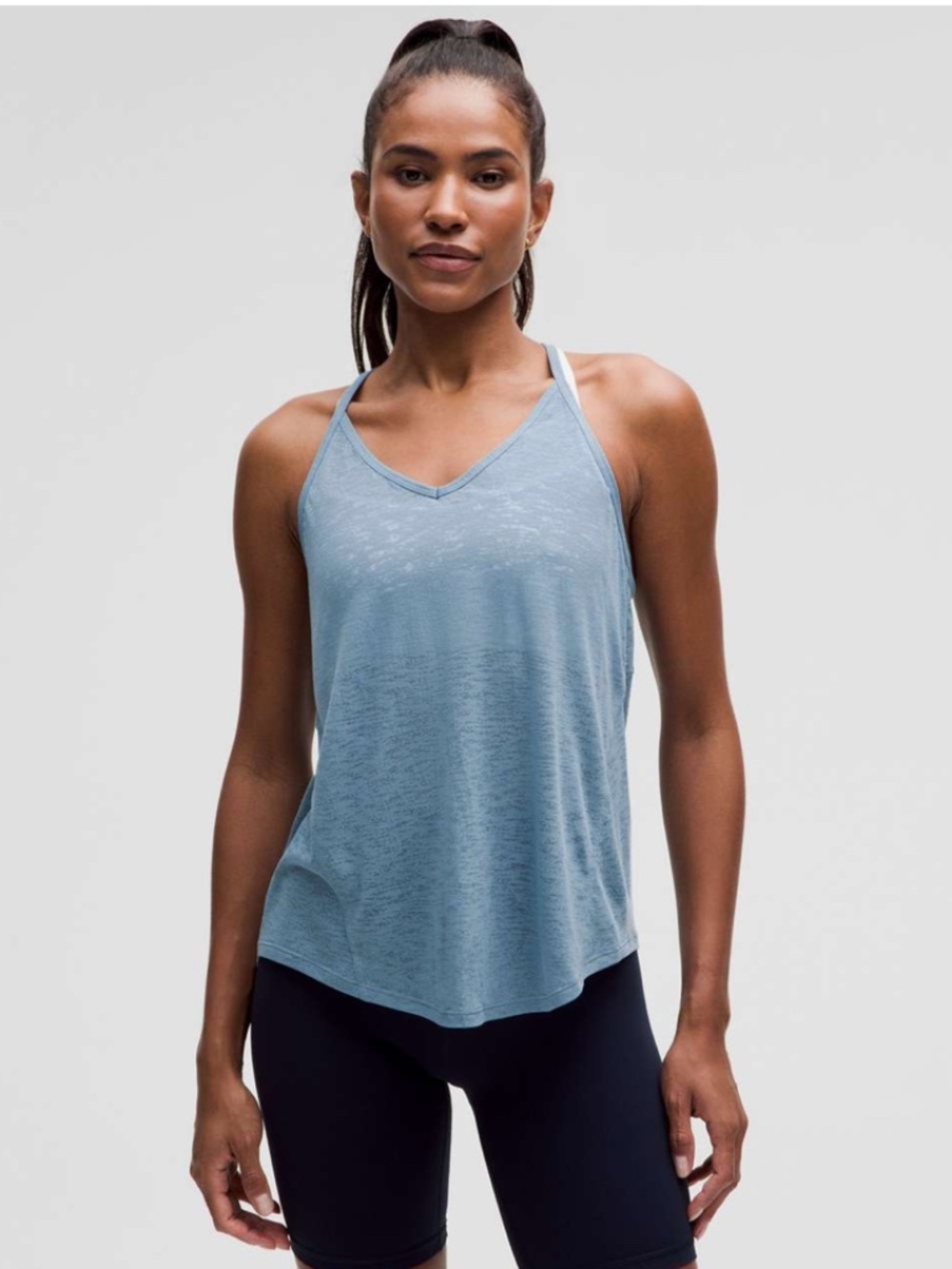 lululemon athletica light blue racerback tank top
